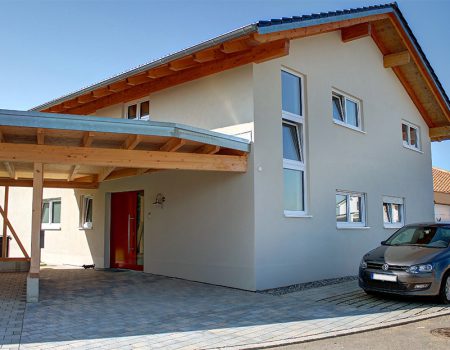 Verputzen einer Außenfassade